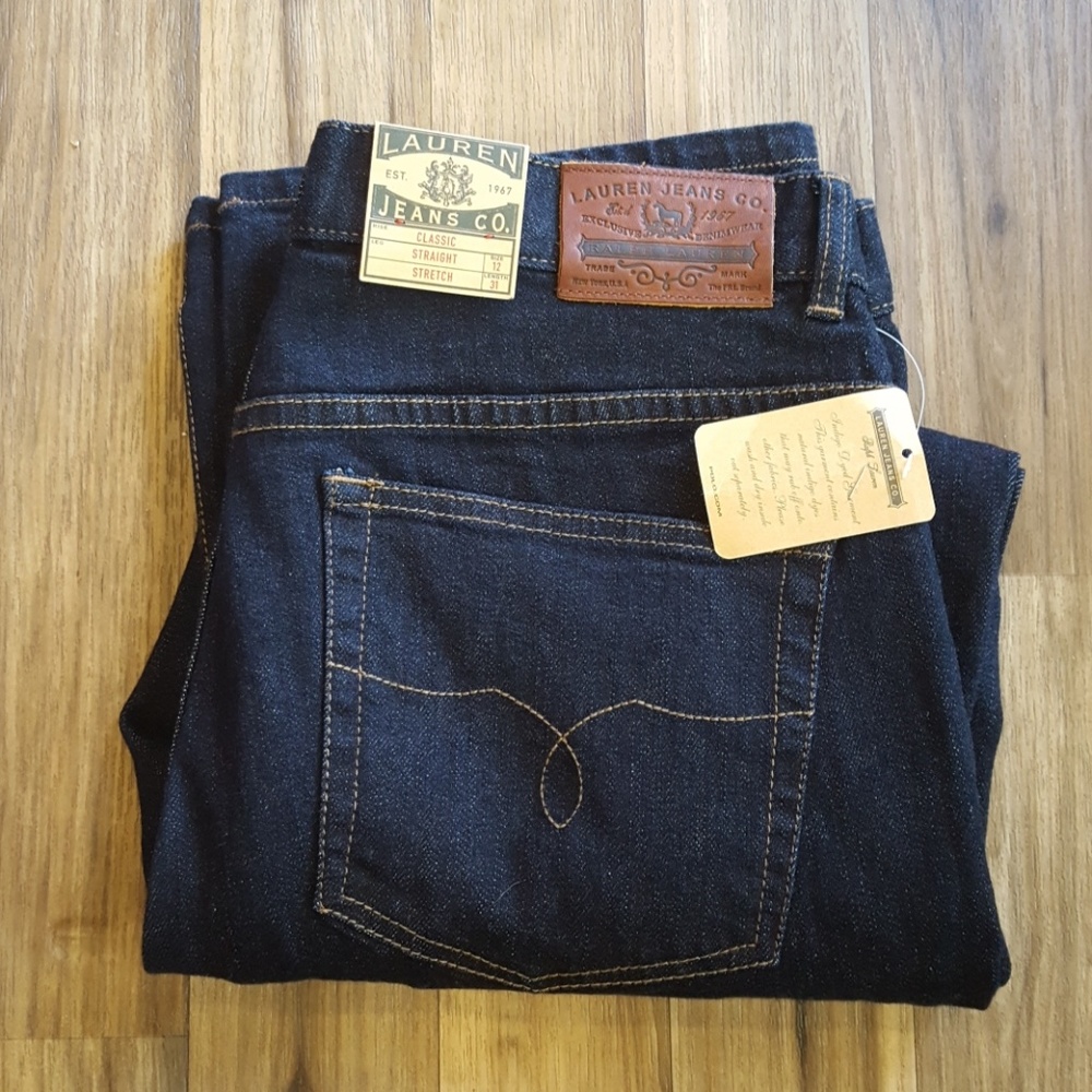 NWT Ralph Lauren Dark Wash Blue Jeans Size 12 AC76